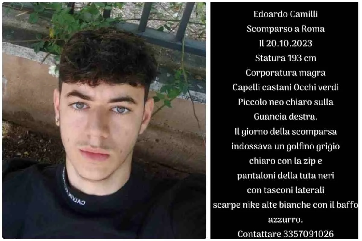 Roma, il 17enne Edoardo Camilli da tre giorni scomparso da casa, la madre disperata chiede aiuto “E’ alto 193 centimetri e ha un neo chiaro sulla guancia destra”